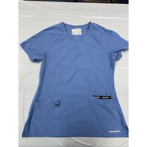 Skechers by Barco Ciel Blue Short Sleeve Scrub Top Size Small